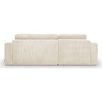 Davis - Canapé d'Angle Réversible Convertible 4 Places avec Coffre de Rangement en Velours Côtelé - Beige