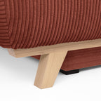 Laria - Canapé Convertible 3 Places avec Coffre de Rangement en Velours Côtelé - Rouille
