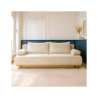 Laria - Canapé Convertible 3 Places avec Coffre de Rangement en Velours Côtelé - Beige