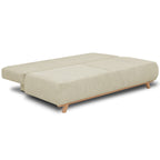 Laria - Canapé Convertible 3 Places avec Coffre de Rangement en Velours Côtelé - Beige
