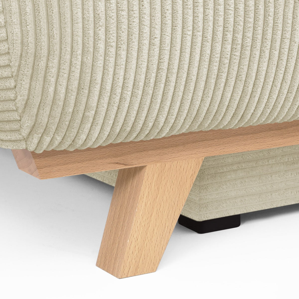 Laria - Canapé Convertible 3 Places avec Coffre de Rangement en Velours Côtelé - Beige