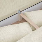 Laria - Canapé Convertible 3 Places avec Coffre de Rangement en Velours Côtelé - Beige