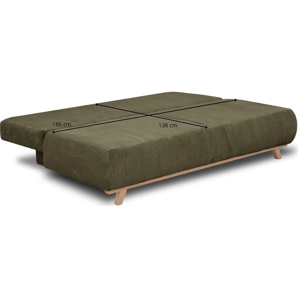 Laria - Sovesofa - Fløjl - Kakigrøn