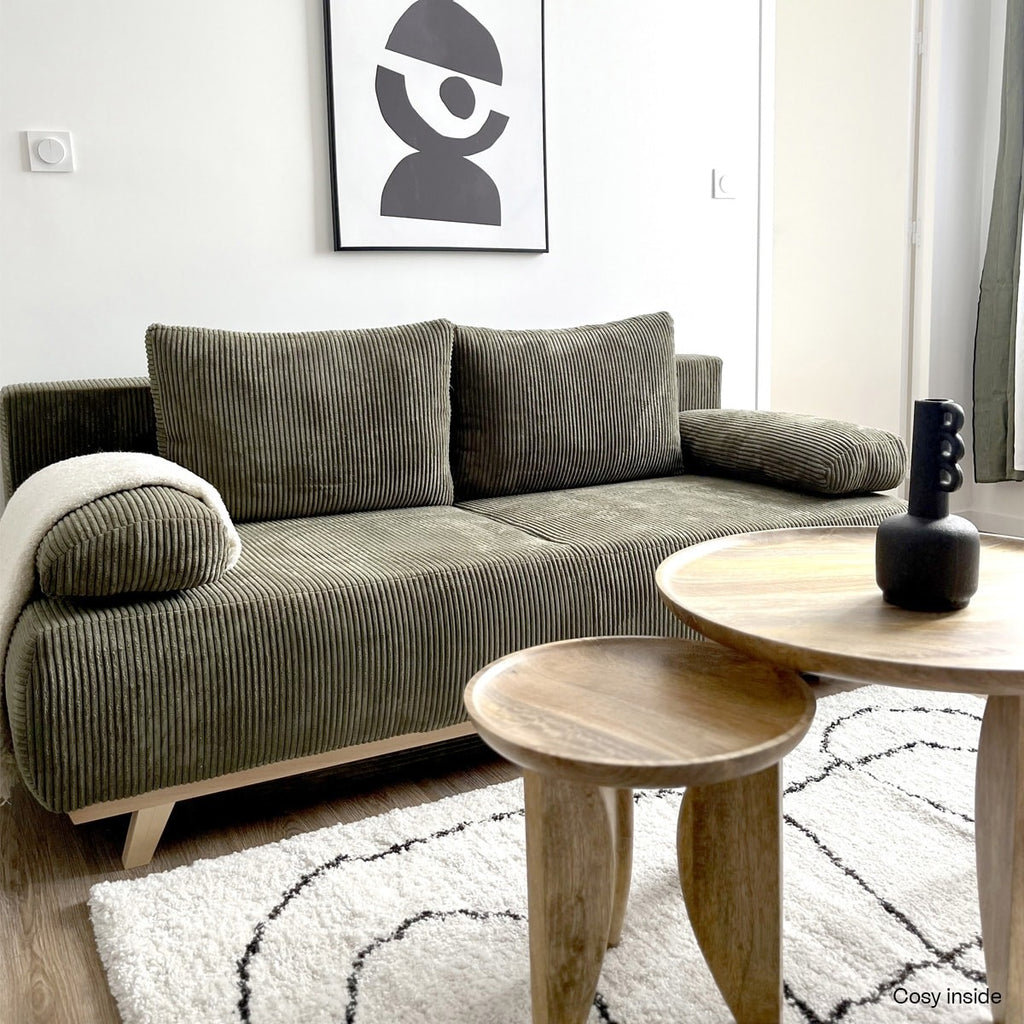 Laria - Sovesofa - Fløjl - Kakigrøn