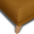 Laria - Pouf en Velours Côtelé - Jaune Moutarde