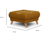 Laria - Pouf en Velours Côtelé - Jaune Moutarde
