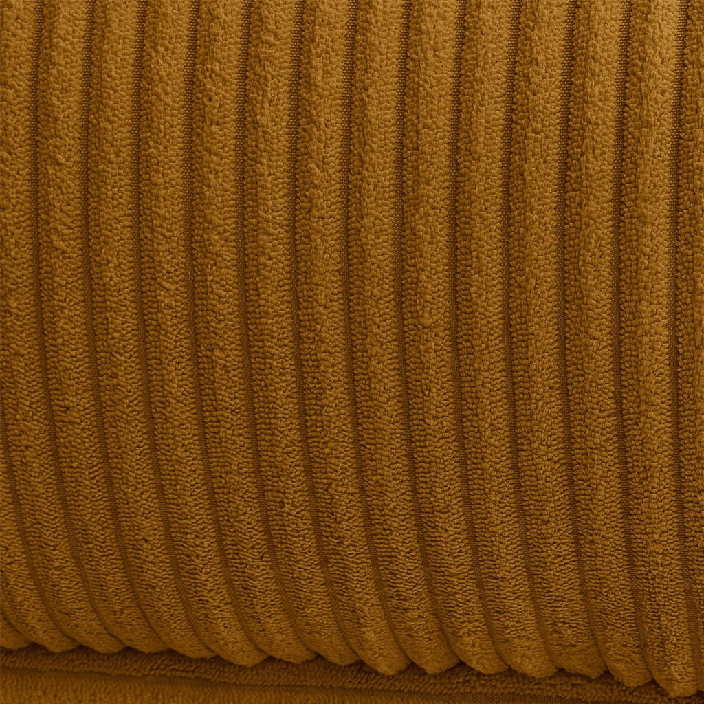 Laria - Pouf en Velours Côtelé - Jaune Moutarde