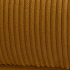 Laria - Pouf en Velours Côtelé - Jaune Moutarde