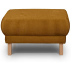 Laria - Pouf en Velours Côtelé - Jaune Moutarde