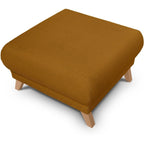 Laria - Pouf en Velours Côtelé - Jaune Moutarde