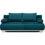Laria - Sofa rozkładana - Welur - Morski błękit