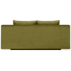 Laria - Canapé Convertible 3 Places avec Coffre de Rangement en Velours - Vert Olive