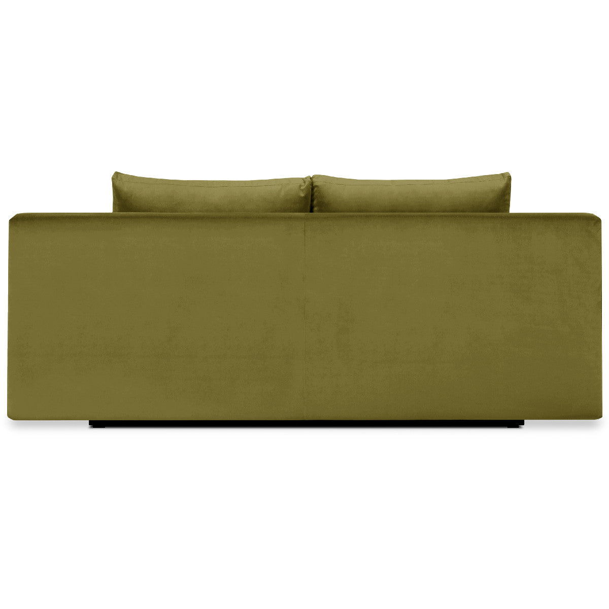 Laria - Canapé Convertible 3 Places avec Coffre de Rangement en Velours - Vert Olive