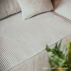 Livia - Canapé d'Angle Convertible Réversible 4 Places avec Coffre de Rangement en Velours Côtelé - Beige