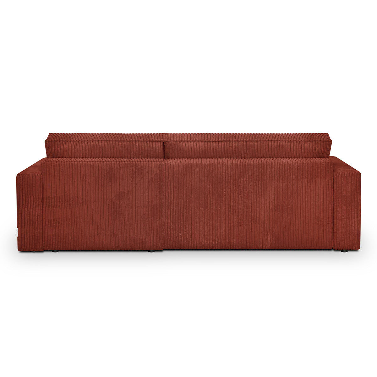 Livia - Canapé d'Angle Convertible Réversible 4 Places avec Coffre de Rangement en Velours Côtelé - Rouille