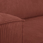 Livia - Canapé d'Angle Convertible Réversible 4 Places avec Coffre de Rangement en Velours Côtelé - Rouille