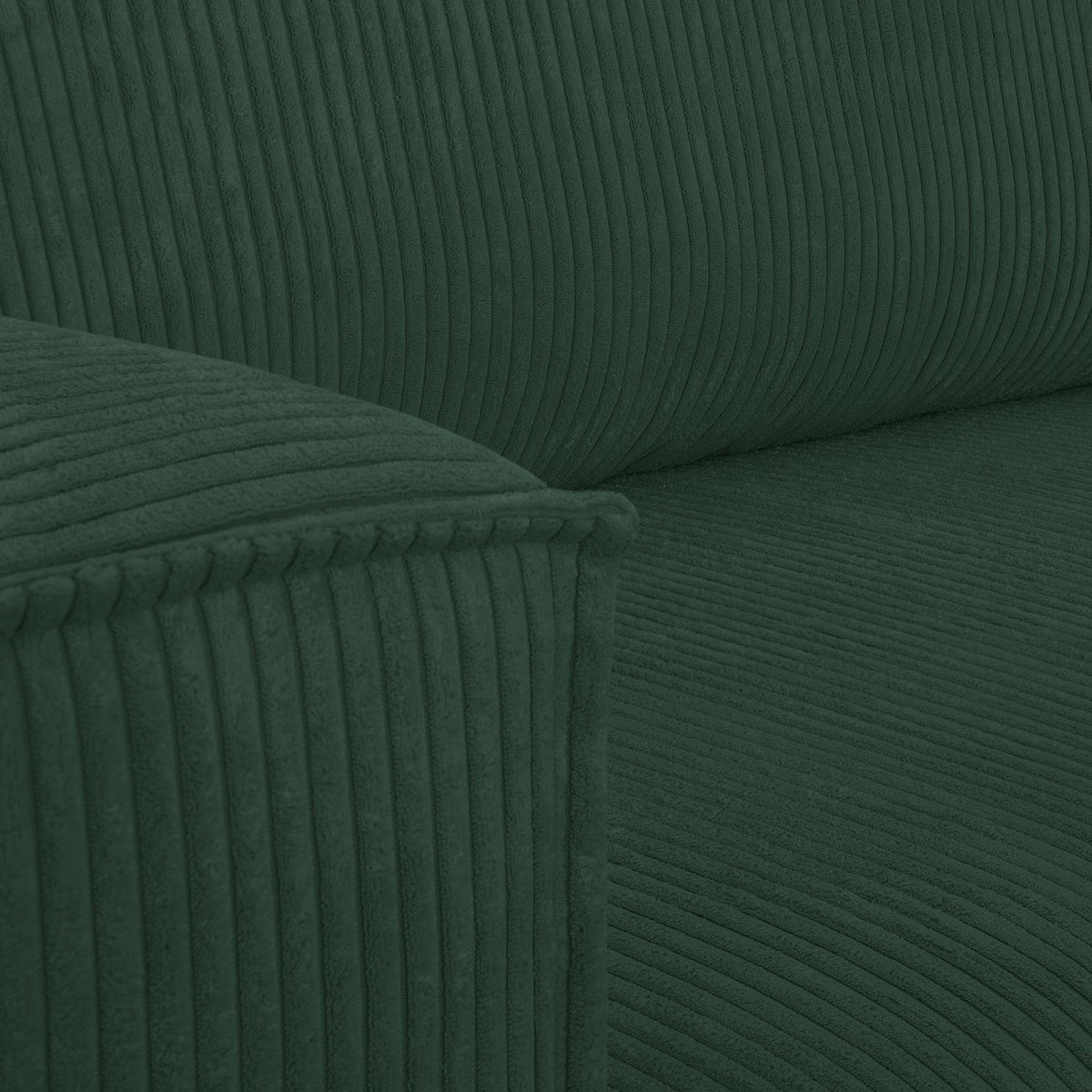 Livia - Canapé d'Angle Convertible Réversible 4 Places avec Coffre de Rangement en Velours Côtelé - Vert Foncé