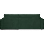 Livia - Canapé d'Angle Convertible Réversible 4 Places avec Coffre de Rangement en Velours Côtelé - Vert Foncé