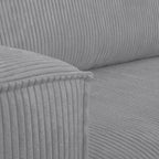 Livia - Canapé d'Angle Convertible Réversible 4 Places avec Coffre de Rangement en Velours Côtelé - Gris Clair