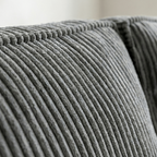 Livia - Canapé d'Angle Convertible Réversible 4 Places avec Coffre de Rangement en Velours Côtelé - Gris Clair