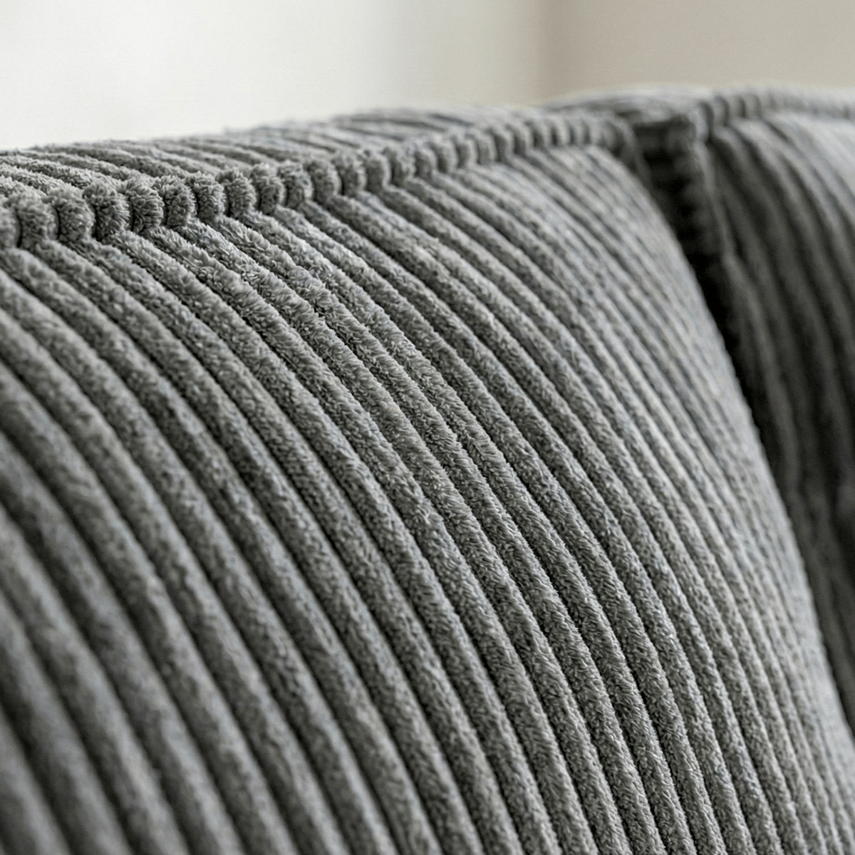 Livia - Canapé d'Angle Convertible Réversible 4 Places avec Coffre de Rangement en Velours Côtelé - Gris Clair