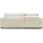Livia - Canapé d'Angle Convertible Réversible 4 Places en Velours Gros Côtelé - Beige