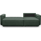 Livia - Canapé d'Angle Convertible Réversible 4 Places en Velours Gros Côtelé - Vert Foncé