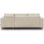 Marceau - Canapé d'Angle à Droite Convertible 4 Places en Tissu Chenille - Beige