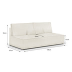 Milla - Canapé Convertible 3 Places avec Coffre de Rangement en Tissu Bouclé Beige - Ecru