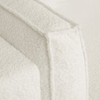 Milla - Canapé Convertible 3 Places avec Coffre de Rangement en Tissu Bouclé Beige - Ecru