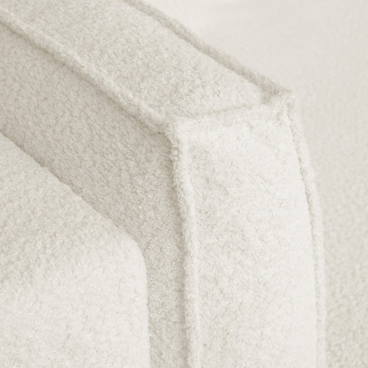 Milla - Canapé Convertible 3 Places avec Coffre de Rangement en Tissu Bouclé Beige - Ecru