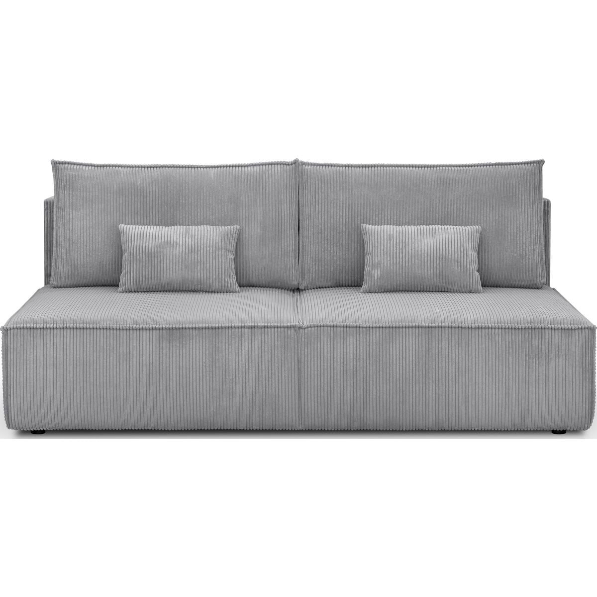 Milla - Canapé Convertible 3 Places avec Coffre de Rangement en Velours Côtelé - Gris Clair