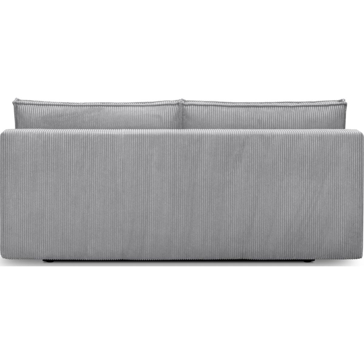 Milla - Canapé Convertible 3 Places avec Coffre de Rangement en Velours Côtelé - Gris Clair