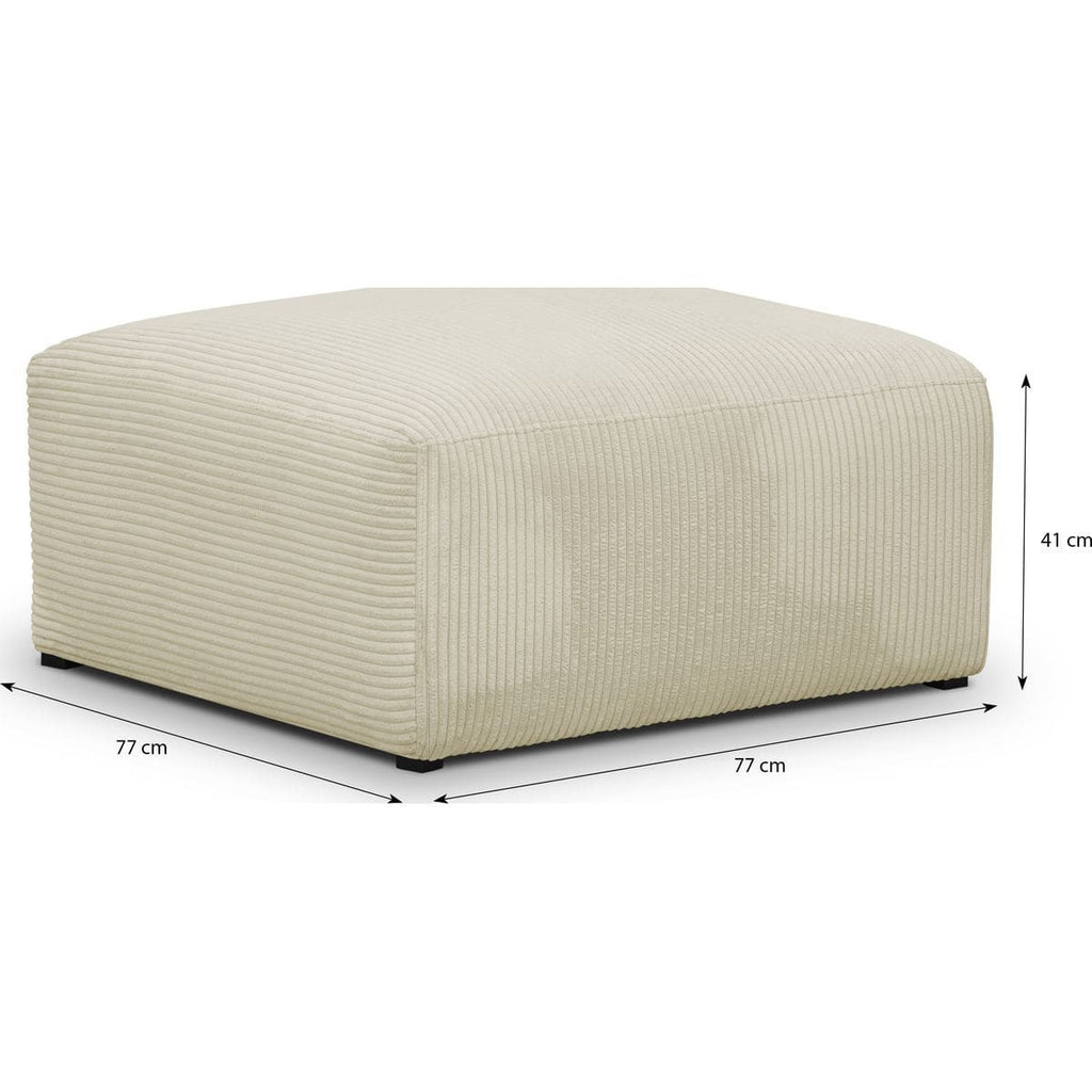Modulo - Pouf / Repose-Pieds Modulable en Velours Côtelé - Beige