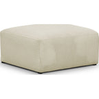 Modulo - Pouf / Repose-Pieds Modulable en Velours Côtelé - Beige
