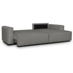 Asti - Canapé d'Angle à Droite Convertible 3 Places en Tissu Chenille - Gris