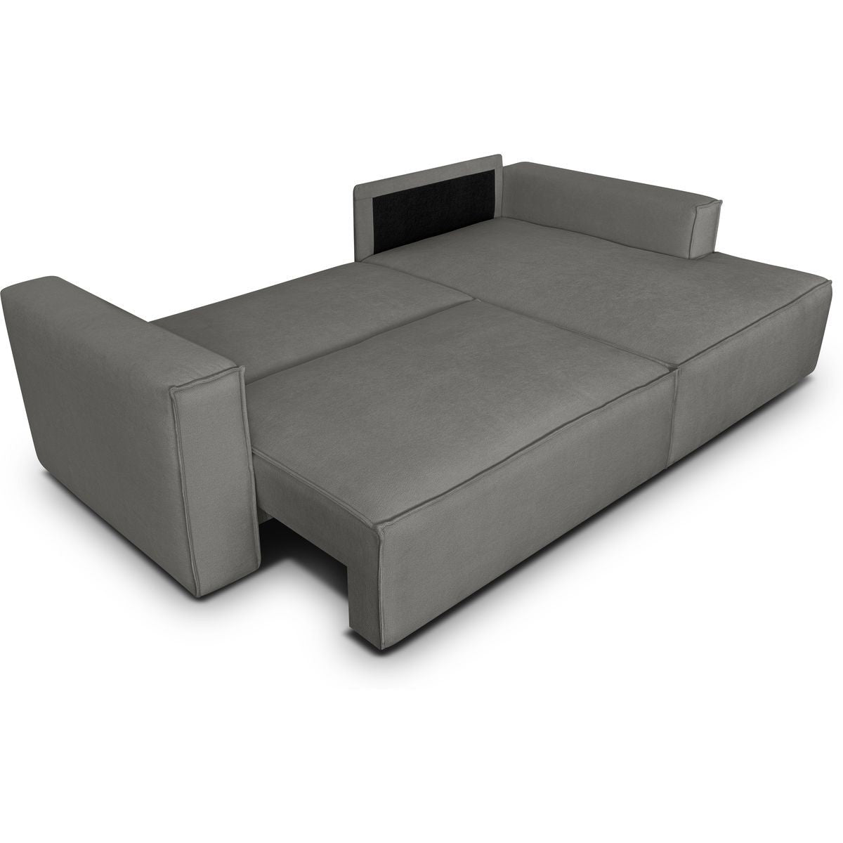 Asti - Canapé d'Angle à Droite Convertible 3 Places en Tissu Chenille - Gris