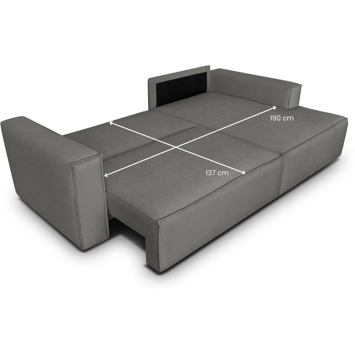 Asti - Canapé d'Angle à Droite Convertible 3 Places en Tissu Chenille - Gris