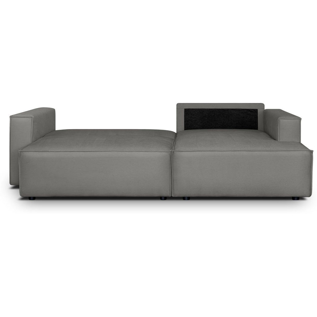 Asti - Canapé d'Angle à Droite Convertible 3 Places en Tissu Chenille - Gris