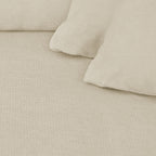 Asti - Canapé d'Angle à Droite Convertible 3 Places en Tissu Chenille - Beige Foncé