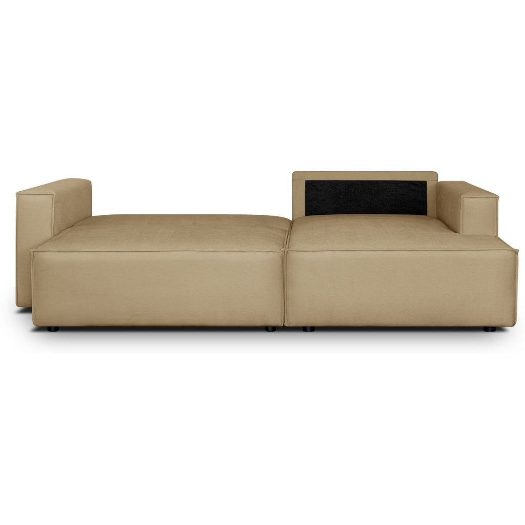 Asti - Canapé d'Angle à Droite Convertible 3 Places en Tissu Chenille - Miel