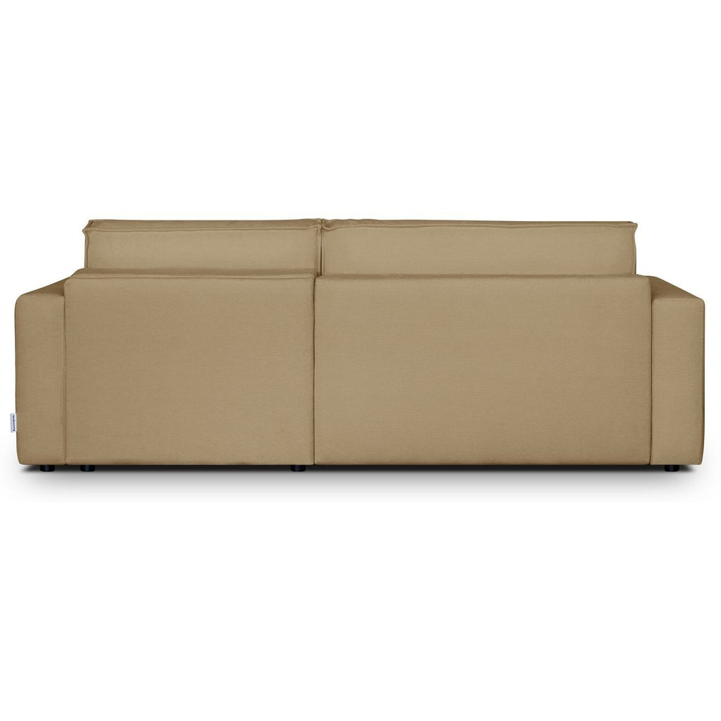 Asti - Canapé d'Angle à Droite Convertible 3 Places en Tissu Chenille - Miel