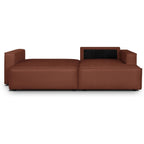 Asti - Canapé d'Angle à Droite Convertible 3 Places en Tissu Chenille - Rouille Foncé