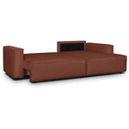 Asti - Canapé d'Angle à Droite Convertible 3 Places en Tissu Chenille - Rouille Foncé
