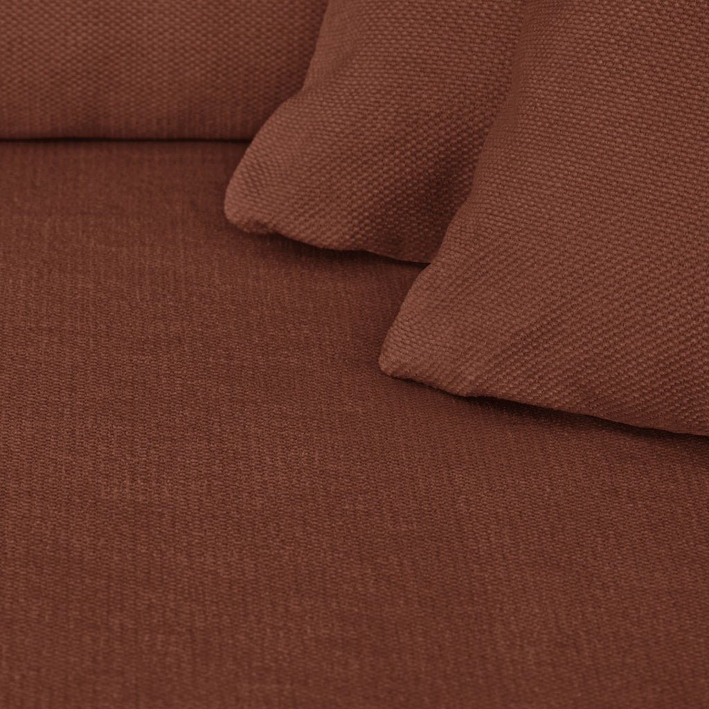Asti - Canapé d'Angle à Droite Convertible 3 Places en Tissu Chenille - Rouille Foncé