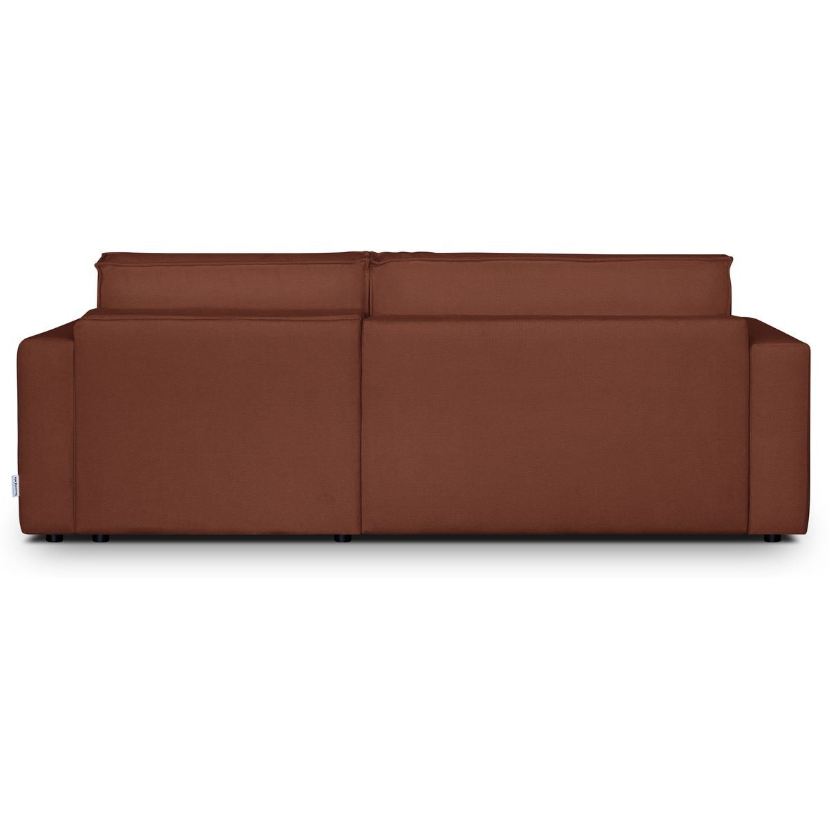 Asti - Canapé d'Angle à Droite Convertible 3 Places en Tissu Chenille - Rouille Foncé