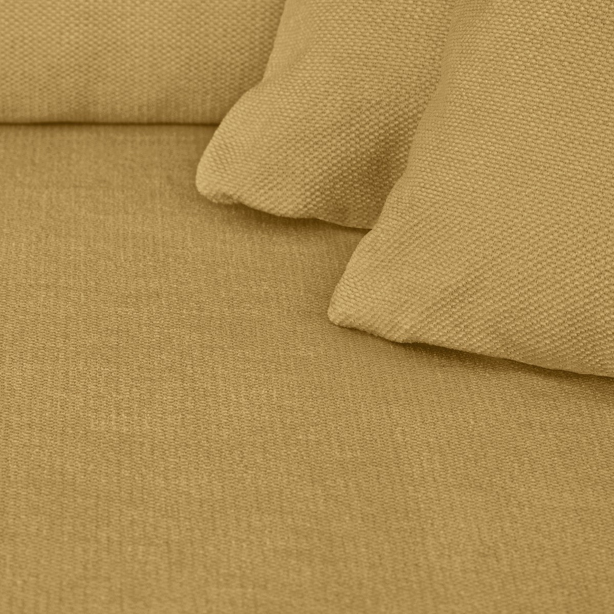 Asti - Canapé d'Angle à Droite Convertible 3 Places en Tissu Chenille - Jaune Moutarde