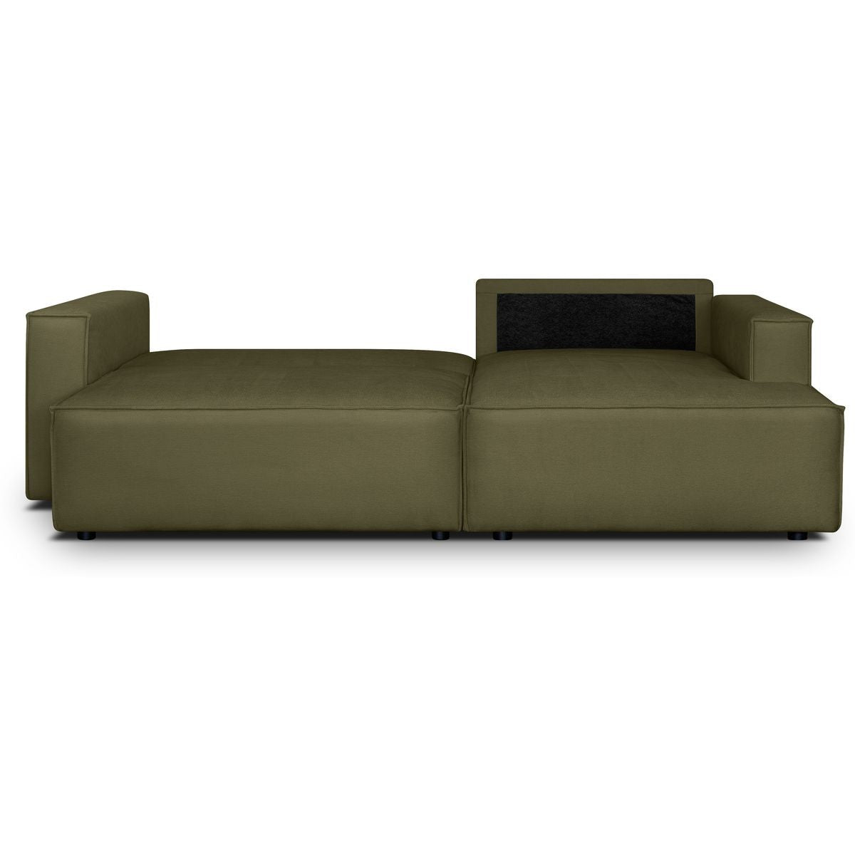 Asti - Canapé d'Angle à Droite Convertible 3 Places en Tissu Chenille - Vert Kaki