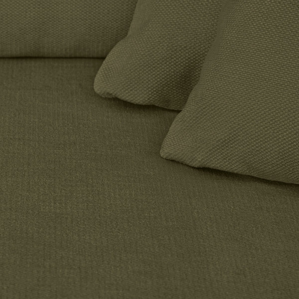 Asti - Canapé d'Angle à Droite Convertible 3 Places en Tissu Chenille - Vert Kaki