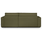 Asti - Canapé d'Angle à Droite Convertible 3 Places en Tissu Chenille - Vert Kaki